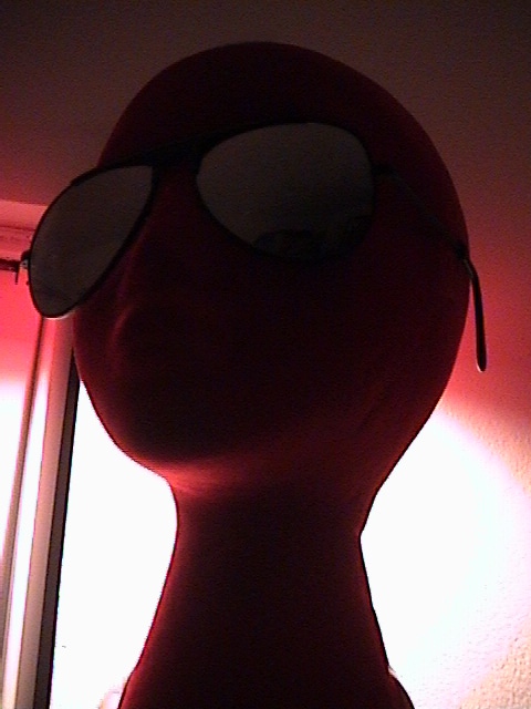 scary, backlit picture of dummy head