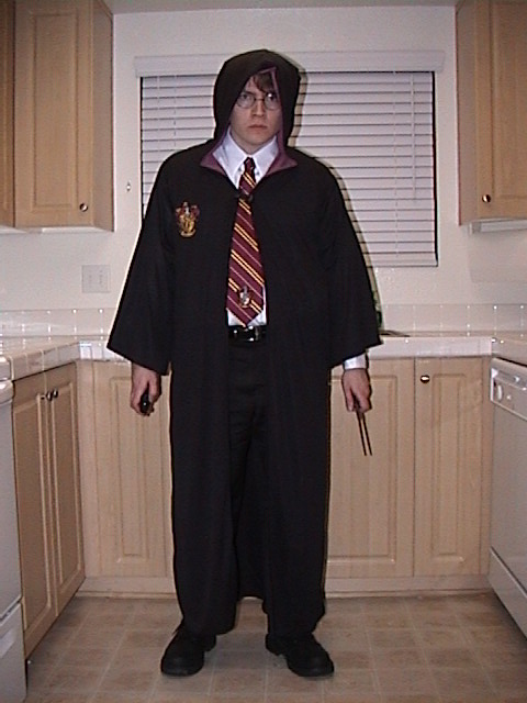 me in Harry Potter costume: front hood shot