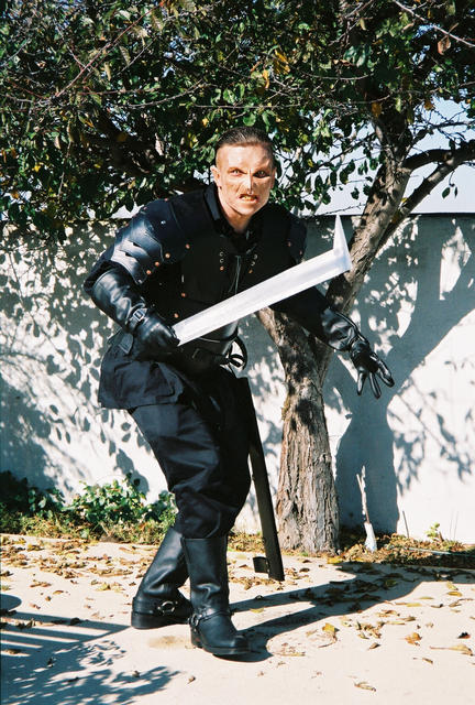 me in Orc costume: sword and sheath shot