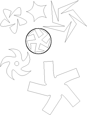 shurikens of various shapes and sizes